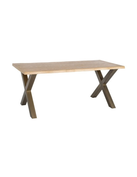 Table à manger bois et métal 180 cm – Piètement croisé