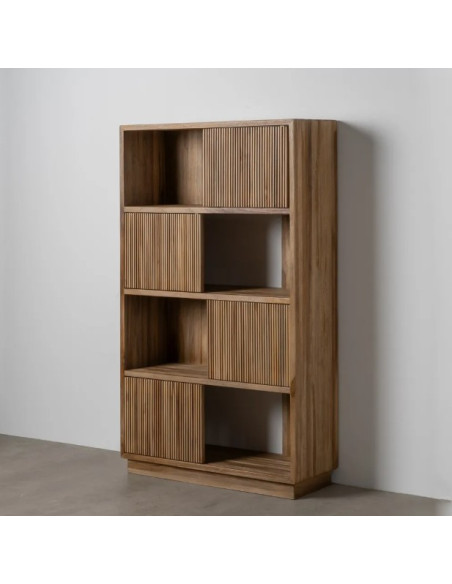 Bibliothèque en teck recyclé naturel 100 x 35 x 168 cm