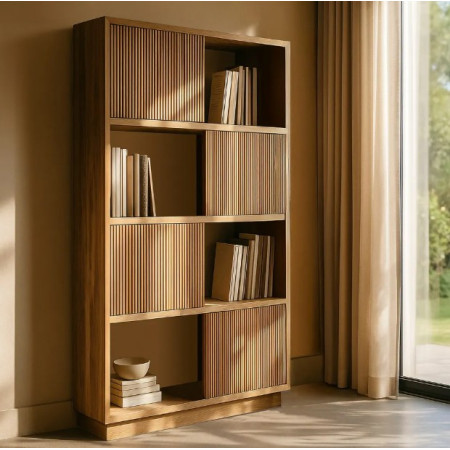 Bibliothèque en teck recyclé naturel...