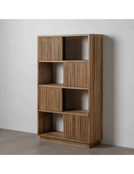 Bibliothèque en teck recyclé naturel 100 x 35 x 168 cm