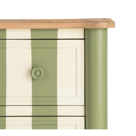 Petite commode verte et crème rayée 2...