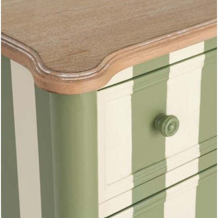Petite commode verte et crème rayée 2...