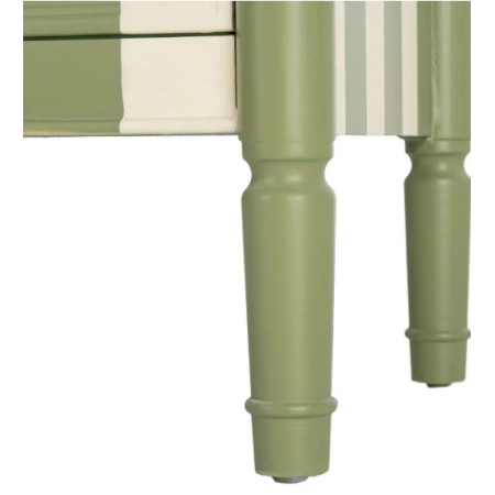 Petite commode verte et crème rayée 2...