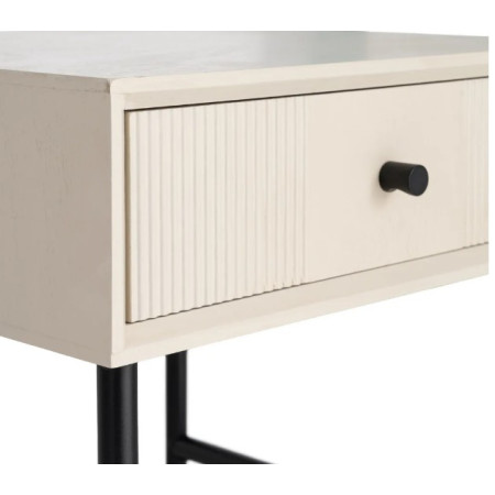 Table de Chevet Crème Cannelée avec...