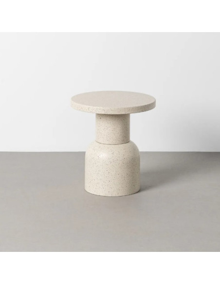 Table d'Appoint Ronde Blanche en Métal – 2 Tailles