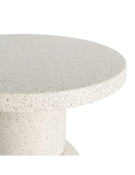 Table d'Appoint Ronde Blanche en Métal – 2 Tailles