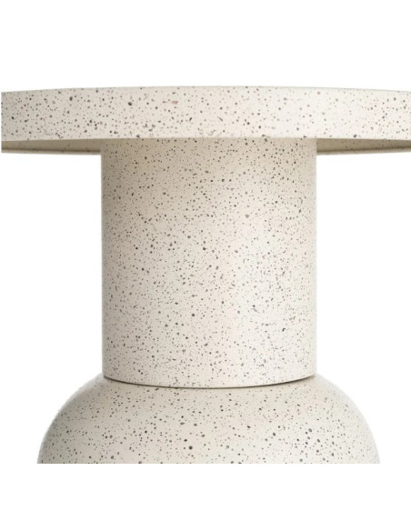 Table d'Appoint Ronde Blanche en Métal – 2 Tailles