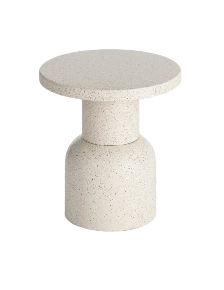 Table d'Appoint Ronde Blanche en Métal – 2 Tailles