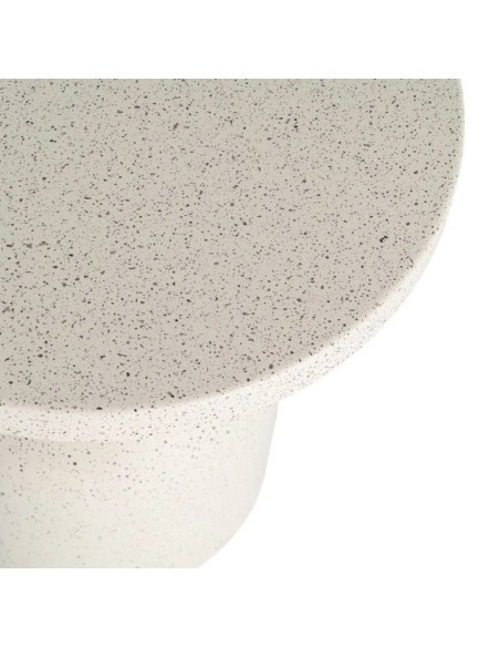 Table d'Appoint Ronde Blanche en Métal – 2 Tailles