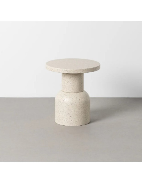 Table d'Appoint Ronde Blanche en Métal – 2 Tailles