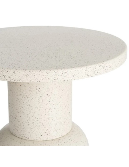 Table d'Appoint Ronde Blanche en Métal – 2 Tailles