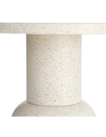 Table d'Appoint Ronde Blanche en Métal – 2 Tailles
