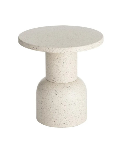 Table d'Appoint Ronde Blanche en Métal – 2 Tailles