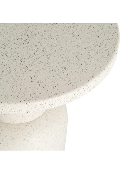Table d'Appoint Ronde Blanche en Métal – 2 Tailles