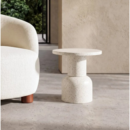 Table d'Appoint Ronde Blanche en...