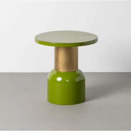 Table d'Appoint Ronde Verte et Dorée...
