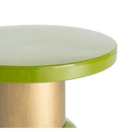Table d'Appoint Ronde Verte et Dorée...