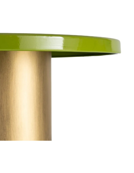 Table d'Appoint Ronde Verte et Dorée en Métal – 2 Tailles