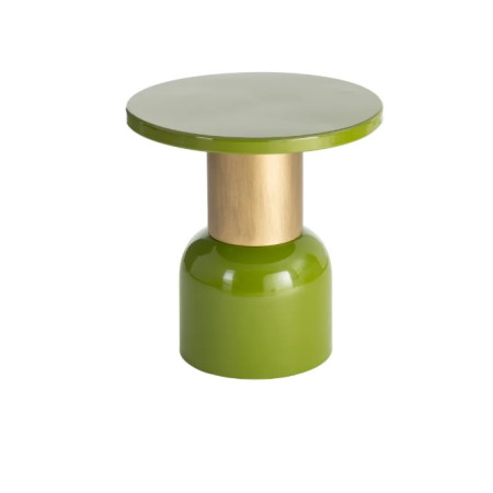 Table d'Appoint Ronde Verte et Dorée...