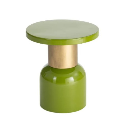 Table d'Appoint Ronde Verte et Dorée...