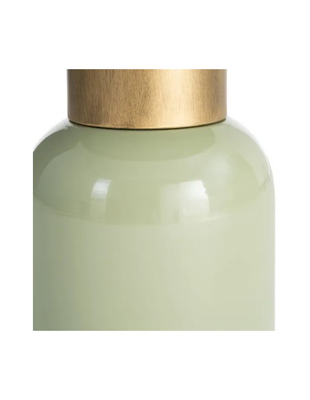 Table d'Appoint Ronde Vert Sauge et Dorée en Métal – 2 Tailles