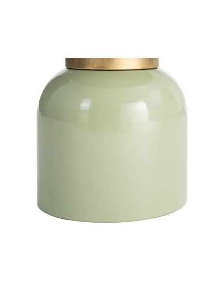 Table d'Appoint Ronde Vert Sauge et Dorée en Métal – 2 Tailles