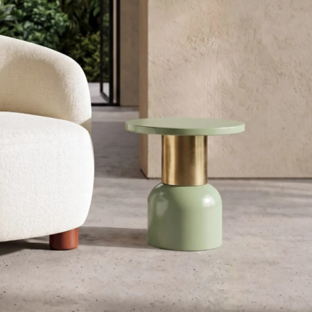 Table d'Appoint Ronde Vert Sauge et...