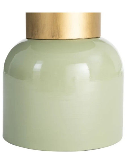 Table d'Appoint Ronde Vert Sauge et Dorée en Métal – 2 Tailles