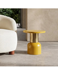 Table d'Appoint Ronde Jaune...