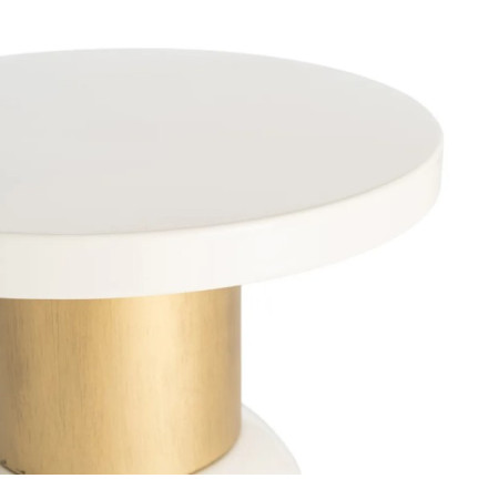 Table d'Appoint Ronde Blanche et...