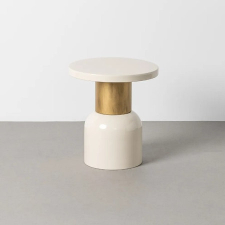 Table d'Appoint Ronde Blanche et...