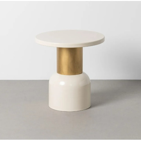 Table d'Appoint Ronde Blanche et...