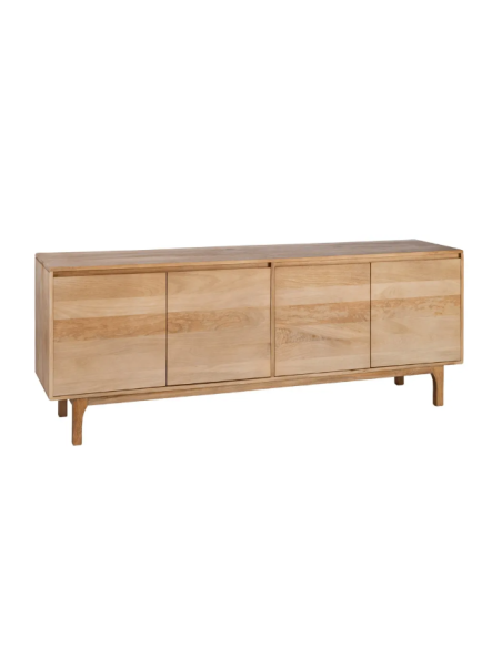 Grand buffet 200 cm en bois de manguier naturel 4 portes Asana
