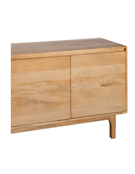 Grand buffet 200 cm en bois de manguier naturel 4 portes Asana
