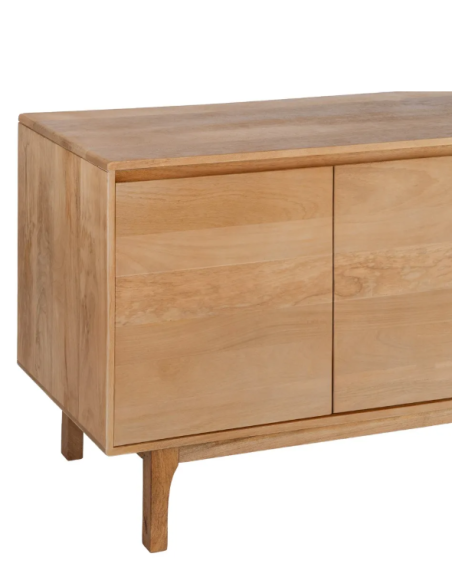 Grand buffet 200 cm en bois de manguier naturel 4 portes Asana