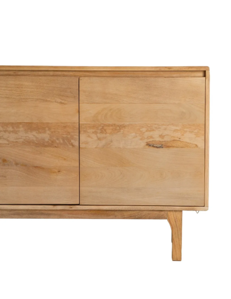 Grand buffet 200 cm en bois de manguier naturel 4 portes Asana