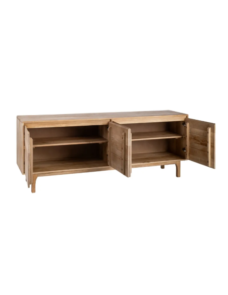 Grand buffet 200 cm en bois de manguier naturel 4 portes Asana