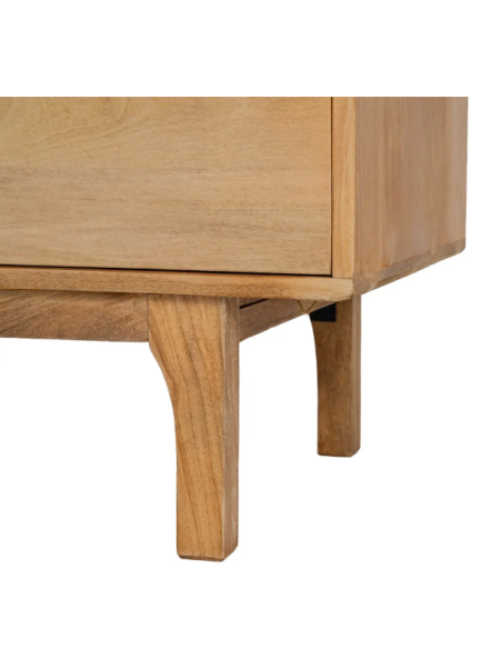 Grand buffet 200 cm en bois de manguier naturel 4 portes Asana