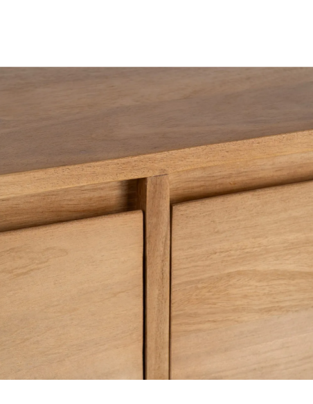 Grand buffet 200 cm en bois de manguier naturel 4 portes Asana