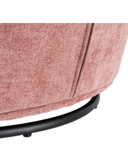Fauteuil Pivotant Rose en Tissu – Design Arrondi