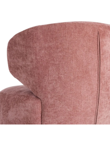 Fauteuil Pivotant Rose en Tissu – Design Arrondi