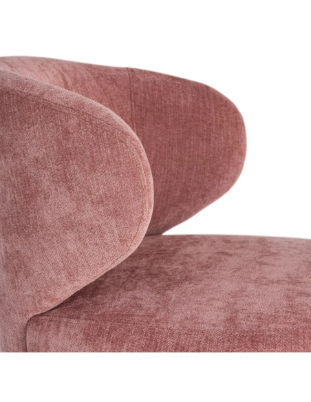 Fauteuil Pivotant Rose en Tissu – Design Arrondi