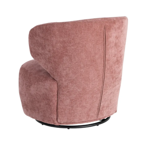 Fauteuil Pivotant Rose en Tissu –...