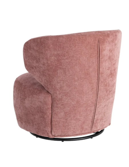 Fauteuil Pivotant Rose en Tissu – Design Arrondi