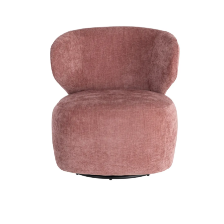 Fauteuil Pivotant Rose en Tissu –...