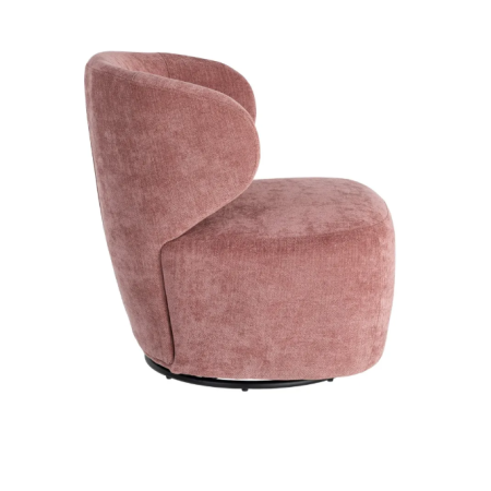 Fauteuil Pivotant Rose en Tissu –...