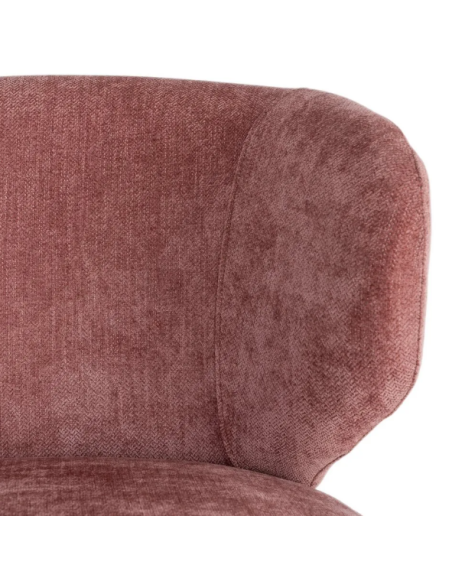 Fauteuil Pivotant Rose en Tissu – Design Arrondi