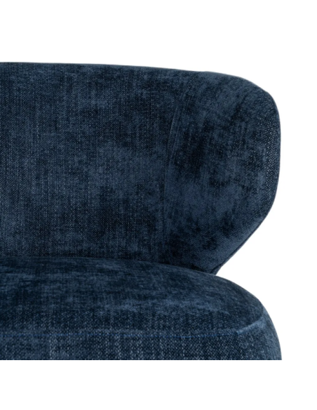 Fauteuil Pivotant Bleu en Tissu – Design Arrondi