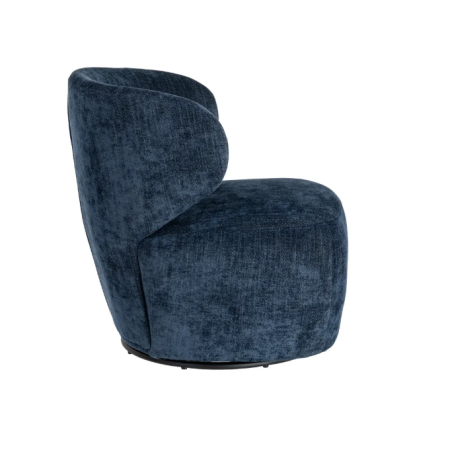 Fauteuil Pivotant Bleu en Tissu –...