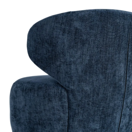 Fauteuil Pivotant Bleu en Tissu –...